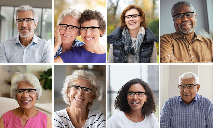 Óculos de grau ajustável ZoomView com design moderno